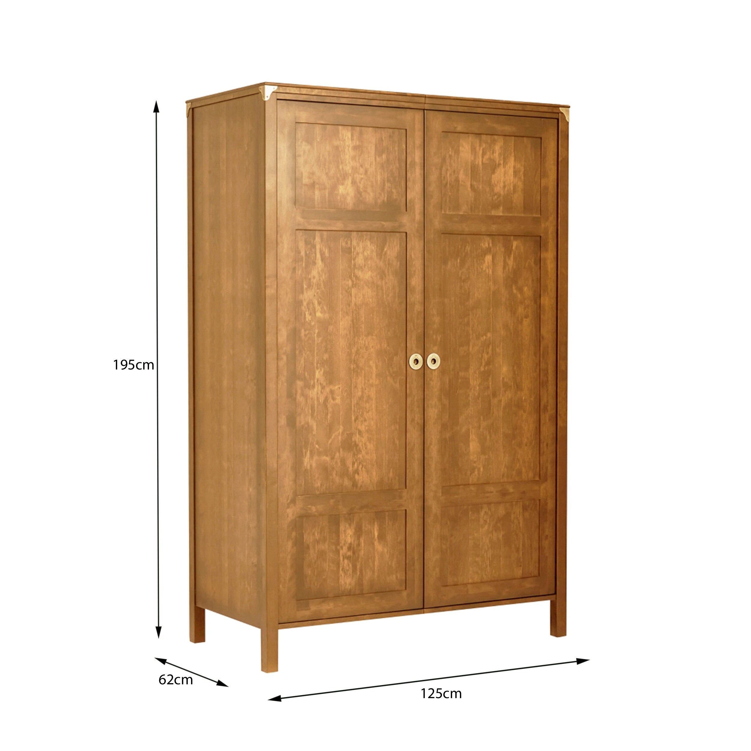 гардероб Балморал 2 врати цвят кестен, мед H195 W125 D62 cm