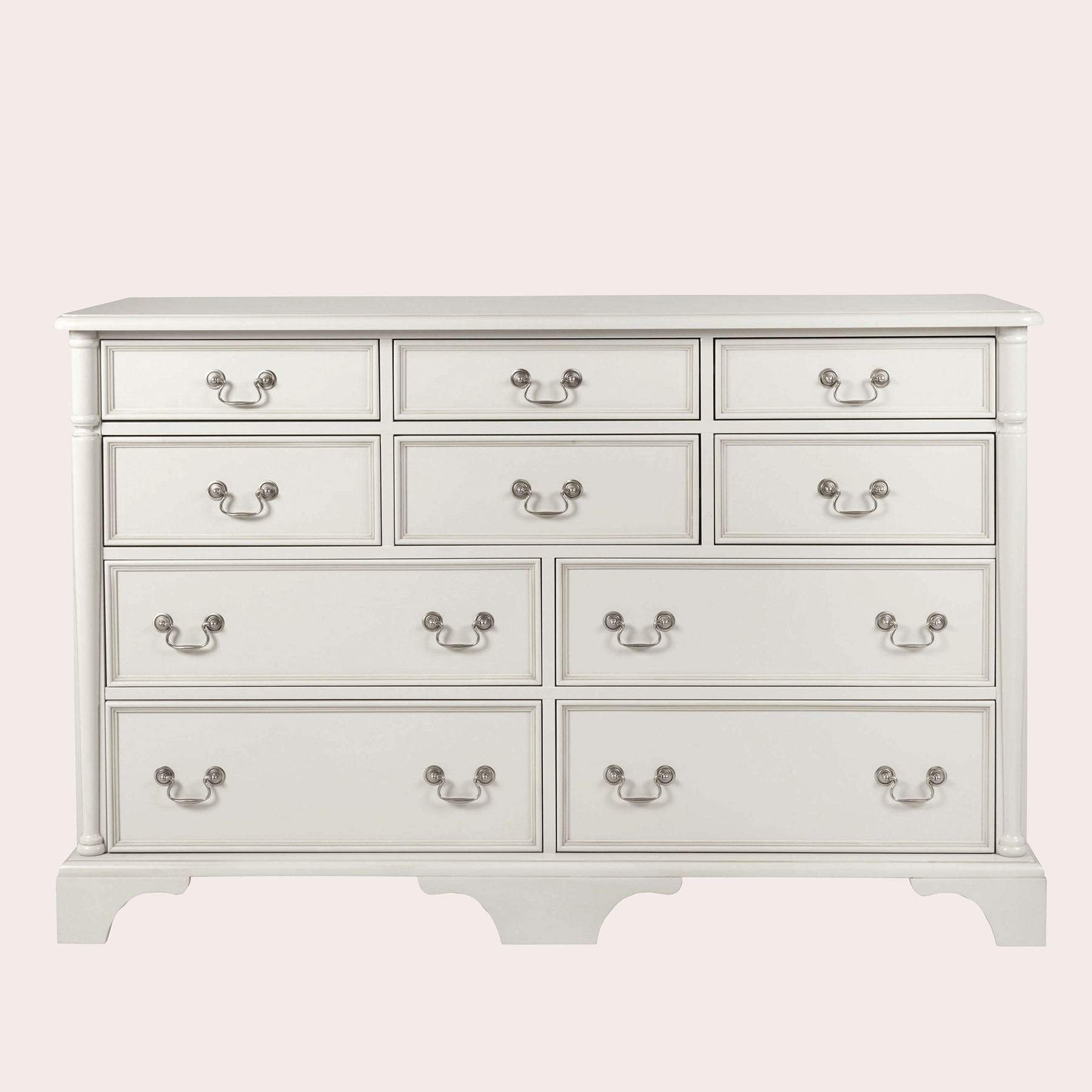 Скрин Клифтън 10 чекмеджета цвят слонова кост H93 W144 D48 cm