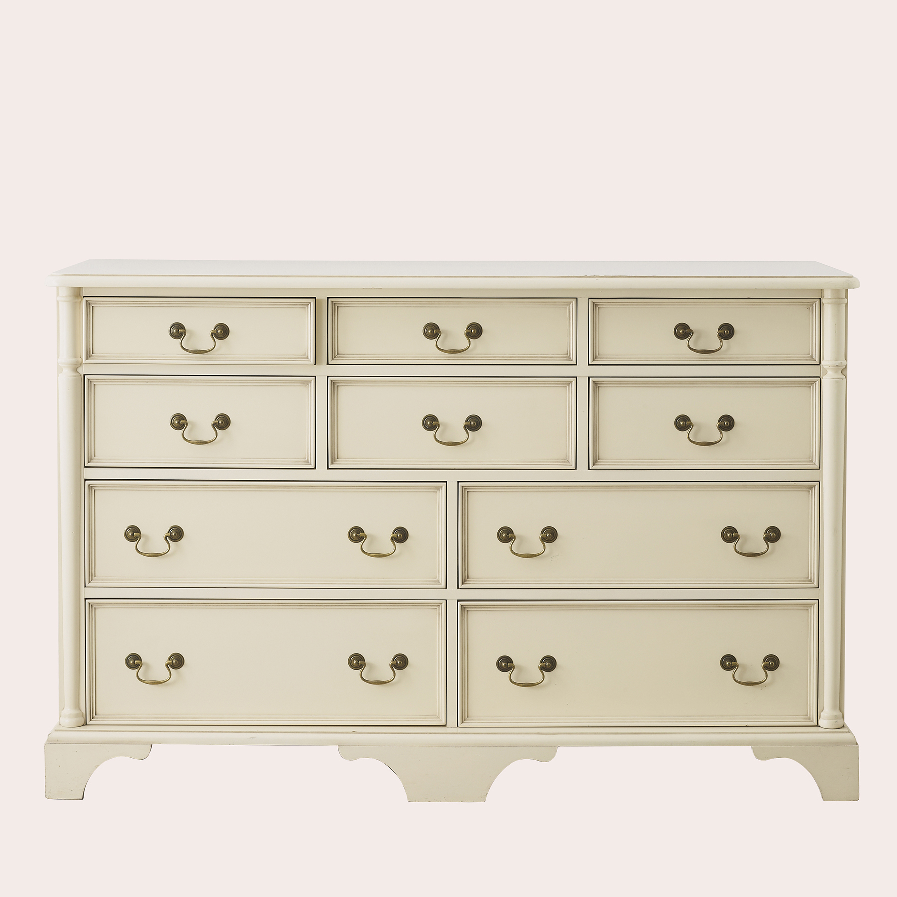 Скрин Клифтън 10 чекмеджета цвят слонова кост H93 W144 D48 cm