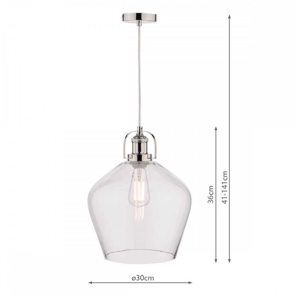 полилей Рей стъкло цвят прозрачен H min41 - max141 x Ø30cm 